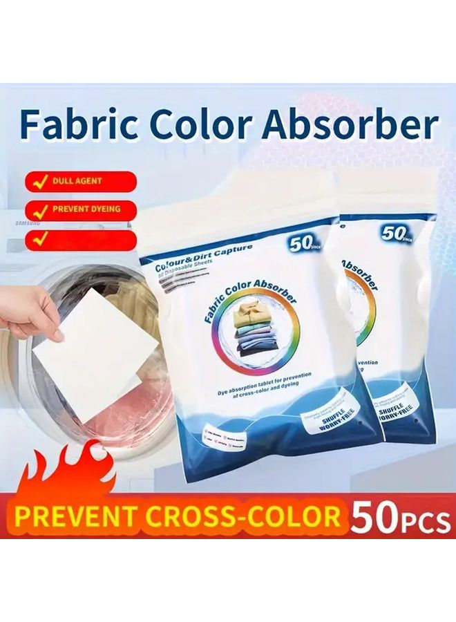 50pcs Laundry Color Catcher Sheets 14cm X 11cm Dye Capture Technology No Electricity Needed - Image 1